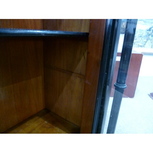 420 - An Aesthetic movement Pier Cabinet / glazed Bookcase, W 65cm x H 97cm x D 33cm.