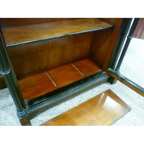 420 - An Aesthetic movement Pier Cabinet / glazed Bookcase, W 65cm x H 97cm x D 33cm.