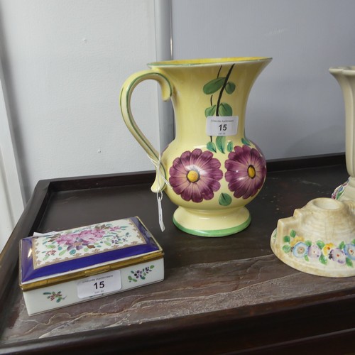 15 - A Clarice Cliff for Newport Pottery 'My Garden' fluted trumpet Vase, decorated with painted flowers,... 