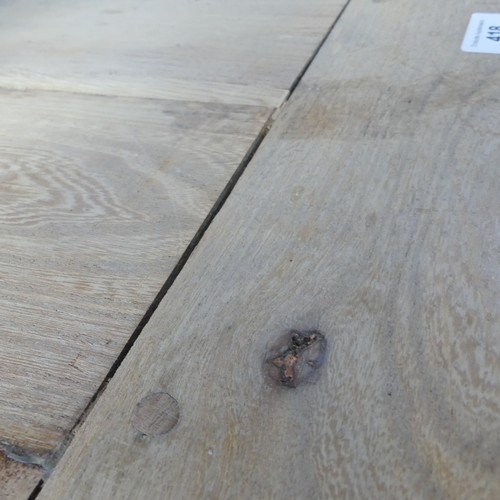 418 - An early 20thC cherrywood Farmhouse Kitchen Table, with single frieze drawer at each end, W 80cm x L... 