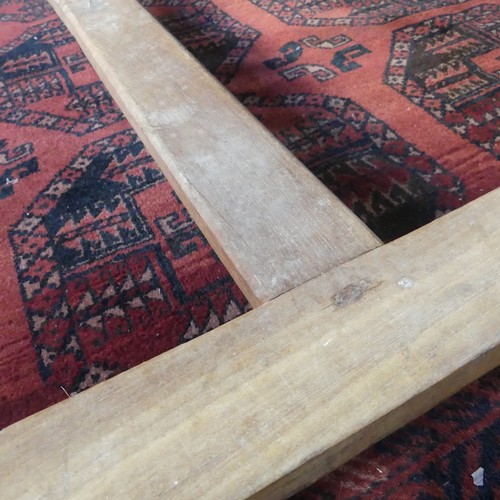 418 - An early 20thC cherrywood Farmhouse Kitchen Table, with single frieze drawer at each end, W 80cm x L... 