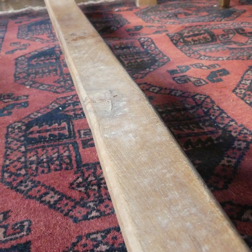 418 - An early 20thC cherrywood Farmhouse Kitchen Table, with single frieze drawer at each end, W 80cm x L... 