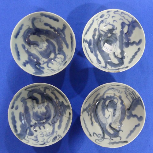 144 - A quantity of Chinese porcelain blue and white Tablewares, comprising ten near-matched plates, D 16c... 