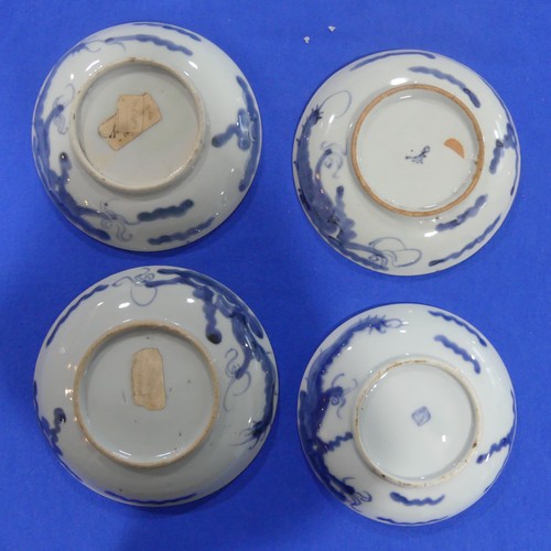 144 - A quantity of Chinese porcelain blue and white Tablewares, comprising ten near-matched plates, D 16c... 