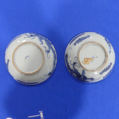 144 - A quantity of Chinese porcelain blue and white Tablewares, comprising ten near-matched plates, D 16c... 