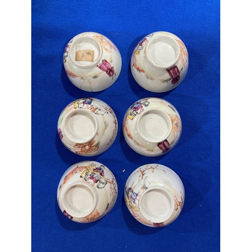 146 - A small quantity antique Chinese porcelain Teawares, comprising six Tea Bowls and four Plates, decor... 