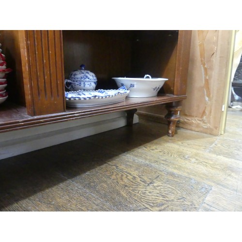 245 - A 20thC mahogany open Bookcase, in the Louis XVI style, with adjustable shelves and gilt metal mount... 