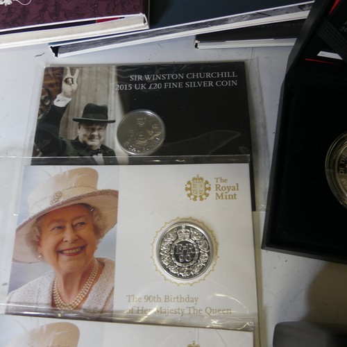 224 - Six fine silver (999) £20 Commemorative Coins; Sir Winston Churchill, Outbreak 2014, A Timeless Firs... 