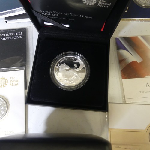 224 - Six fine silver (999) £20 Commemorative Coins; Sir Winston Churchill, Outbreak 2014, A Timeless Firs... 