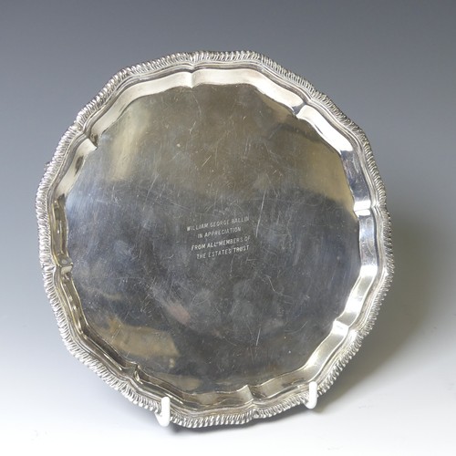 282 - A small Elizabeth II silver Salver, by Adie Brothers Ltd., hallmarked Sheffield, 1964, of shaped cir... 