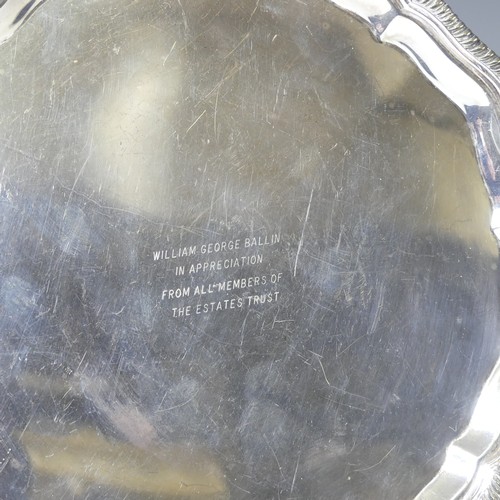 282 - A small Elizabeth II silver Salver, by Adie Brothers Ltd., hallmarked Sheffield, 1964, of shaped cir... 