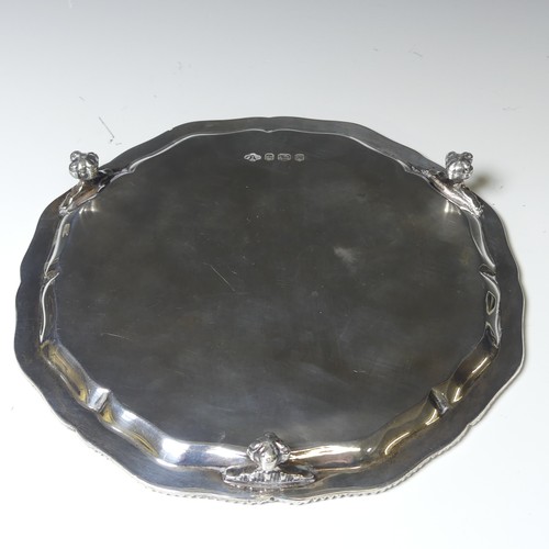 282 - A small Elizabeth II silver Salver, by Adie Brothers Ltd., hallmarked Sheffield, 1964, of shaped cir... 