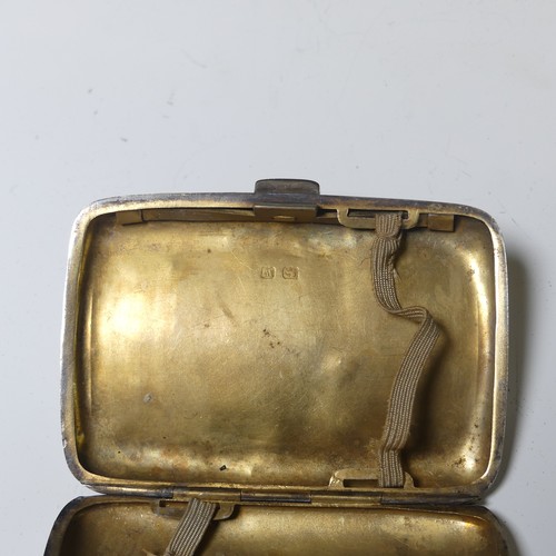 283 - A George V silver Cigarette Case, by W T Toghill & Co., hallmarked Birmingham 1935, with engine ... 