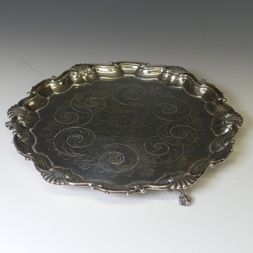 288 - Masonic Interest; A Victorian silver Salver, by Martin, Hall & Co., hallmarked London, 1880, of ... 