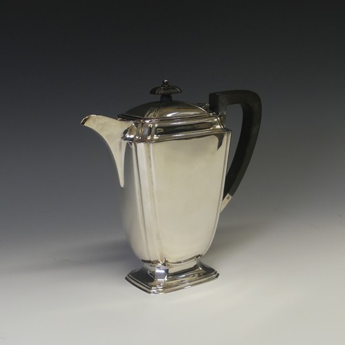 291 - A George VI silver Hot Water Pot, by Atkin Brothers, hallmarked Sheffield, 1940, of tapering rectang... 