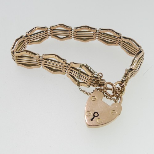 88 - A 9ct rose gold Bracelet, with 9ct rose gold padlock clasp, approx 17cm long, total weight 19.8g.... 