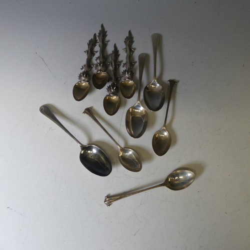 296 - Four early 20thC Chinese export silver Spoons, makers mark Kwong Man Shing, with handles modelled as... 