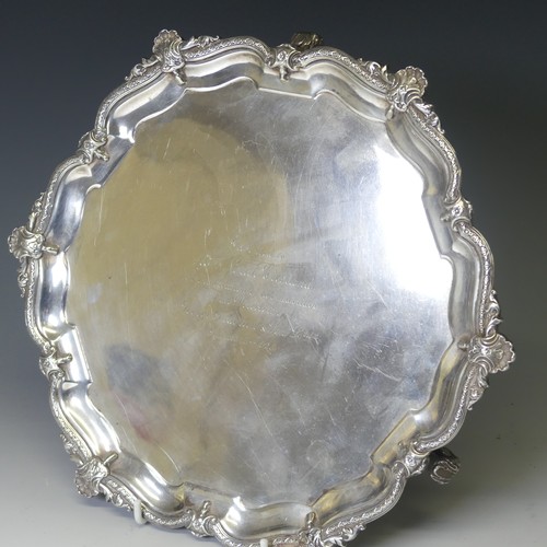 302 - A George V silver Salver, by Manoah Rhodes & Sons Ltd., hallmarked London, 1924, of shaped circu... 