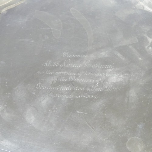 302 - A George V silver Salver, by Manoah Rhodes & Sons Ltd., hallmarked London, 1924, of shaped circu... 