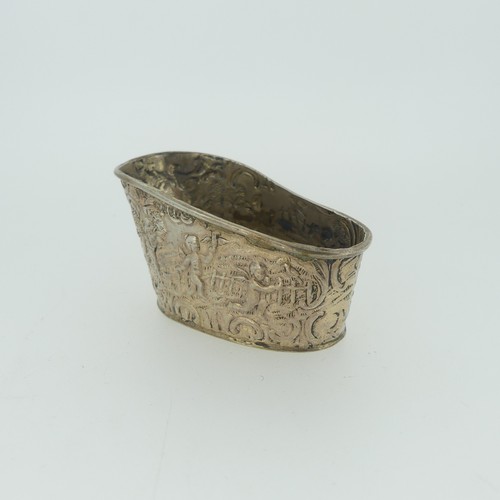 308 - A 19thC Dutch silver miniature Bath, with London import marks for Edwin Thompson Bryant, London, 189... 