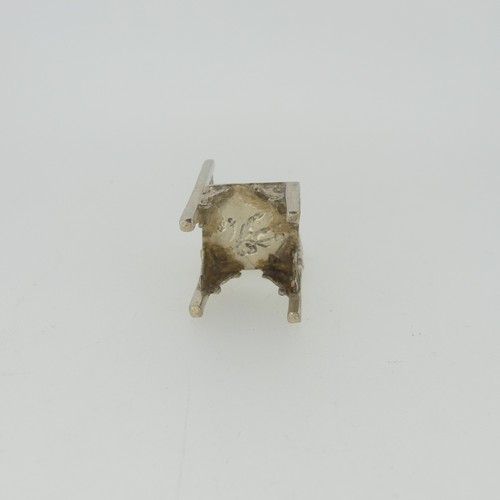 309 - A 19thC Dutch silver miniature Corner Chair, with Shefiield import marks for Samuel Boyce (or Boaz) ... 