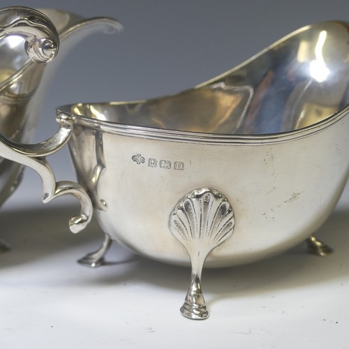 317 - A pair of George V silver Sauce Boats, by William Hutton & Sons Ltd., hallmarked Birmingham, 192... 