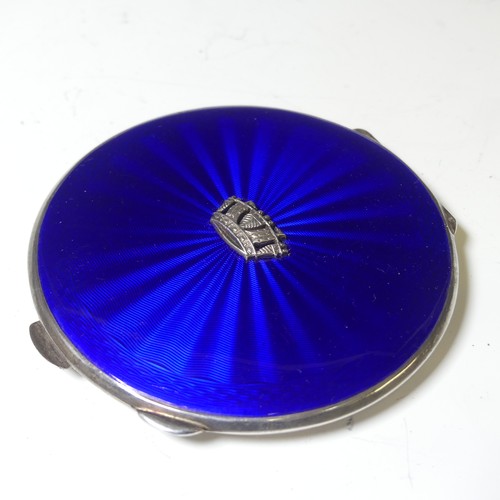 328 - An Elizabeth II silver and enamel Powder Compact, by John William Barrett, hallmarked Birmingham, 19... 