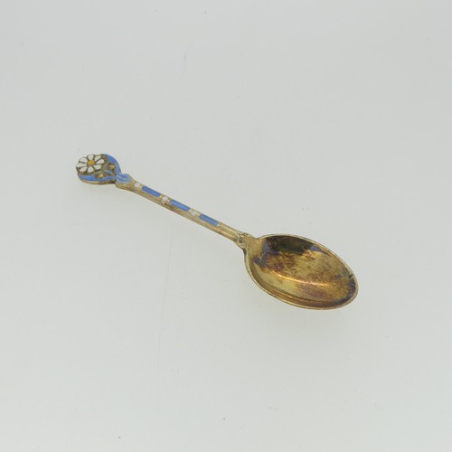 329 - A set of six Elizabeth II silver gilt and enamel Coffee Spoons, by Turner & Simpson Ltd., hallma... 