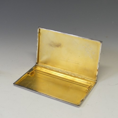 330 - A George VI silver Cigarette Case, by W H Manton Ltd., hallmarked Birmingham, 1951, of rectangular f... 