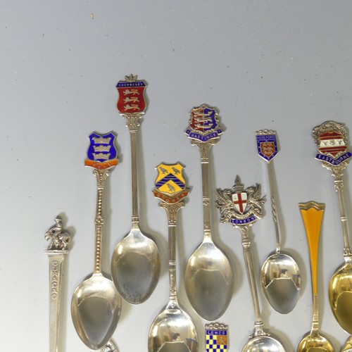 331 - A Norwegian silver gilt and enamel Spoon, by J.Tostrup, 10cm long together with a quantity of sterli... 