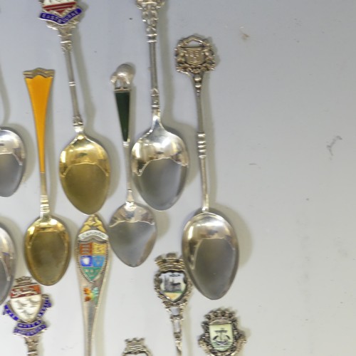 331 - A Norwegian silver gilt and enamel Spoon, by J.Tostrup, 10cm long together with a quantity of sterli... 