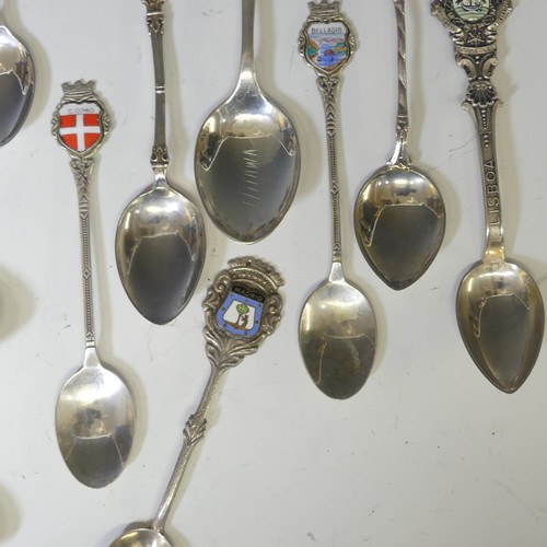 331 - A Norwegian silver gilt and enamel Spoon, by J.Tostrup, 10cm long together with a quantity of sterli... 