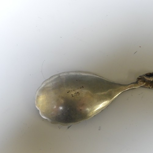 331 - A Norwegian silver gilt and enamel Spoon, by J.Tostrup, 10cm long together with a quantity of sterli... 