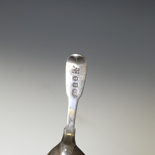 345 - A George III silver Caddy Spoon, by William Eley I & William Fearn, hallmrked London, 1804, fidd... 