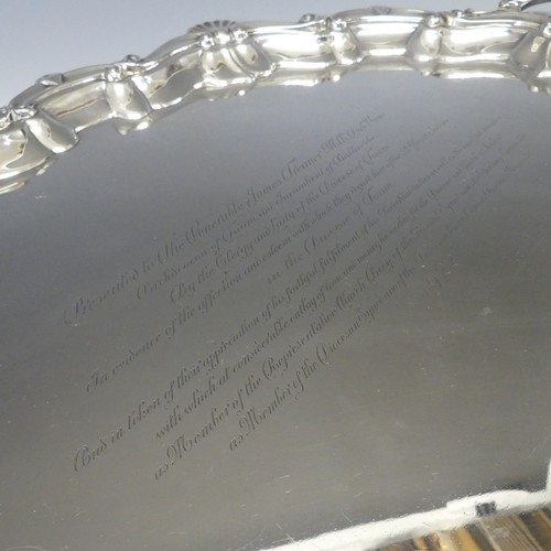 349 - A large George V Irish silver Two handled Tray, by West & Son, hallmarked Dublin 1918, of oval f... 