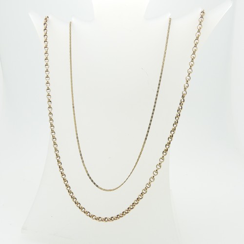 76 - A 9ct yellow gold circular link chain Necklace, 56.5cm long, together with a fine 9ct gold fancy lin... 