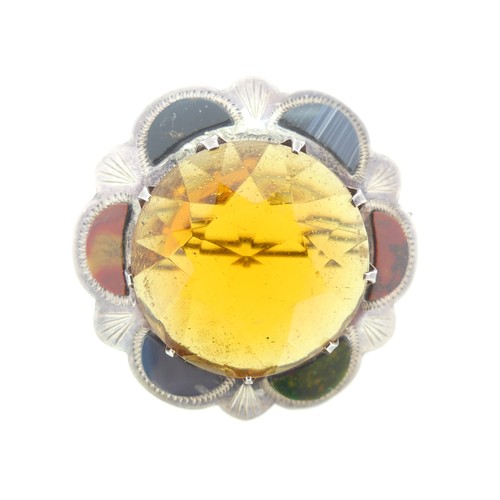 172 - A Scottish silver, agate and citrine Brooch, 4cm diameter, together with a Scottish (Iona) silver Br... 