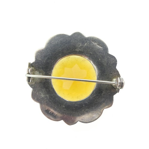 172 - A Scottish silver, agate and citrine Brooch, 4cm diameter, together with a Scottish (Iona) silver Br... 