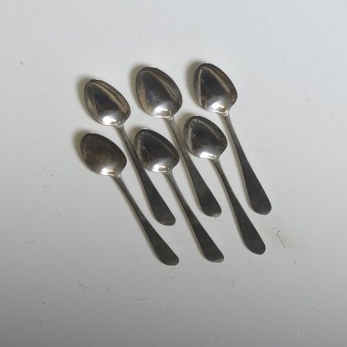 353 - A set of six George III Irish silver Teaspoons, marked for Dublin and with makers mark probably 'EP'... 