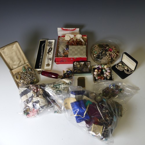 175 - A quantity of good vintage Costume Jewellery, including two silver and amethyst bracelets, a mid-Eur... 