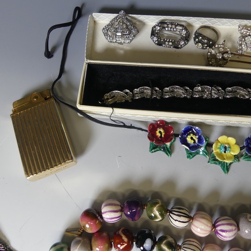 175 - A quantity of good vintage Costume Jewellery, including two silver and amethyst bracelets, a mid-Eur... 