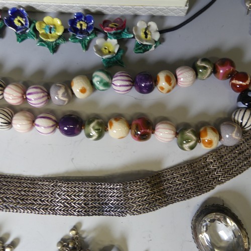 175 - A quantity of good vintage Costume Jewellery, including two silver and amethyst bracelets, a mid-Eur... 