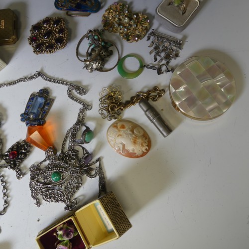 175 - A quantity of good vintage Costume Jewellery, including two silver and amethyst bracelets, a mid-Eur... 