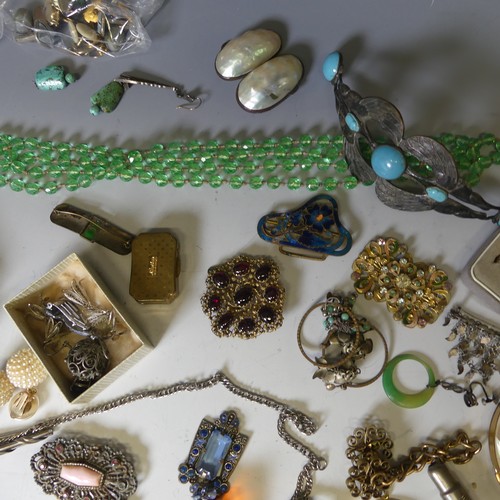 175 - A quantity of good vintage Costume Jewellery, including two silver and amethyst bracelets, a mid-Eur... 