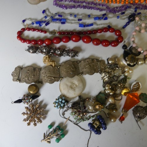 175 - A quantity of good vintage Costume Jewellery, including two silver and amethyst bracelets, a mid-Eur... 