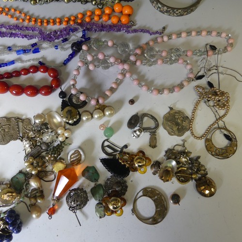 175 - A quantity of good vintage Costume Jewellery, including two silver and amethyst bracelets, a mid-Eur... 