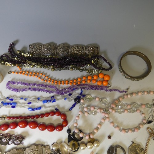 175 - A quantity of good vintage Costume Jewellery, including two silver and amethyst bracelets, a mid-Eur... 