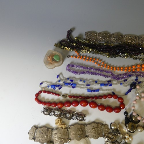 175 - A quantity of good vintage Costume Jewellery, including two silver and amethyst bracelets, a mid-Eur... 