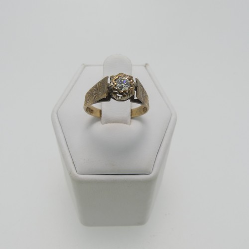 181 - A small diamond flowerhead cluster Ring, mounted in 9ct yellow and white gold, Size N, together with... 