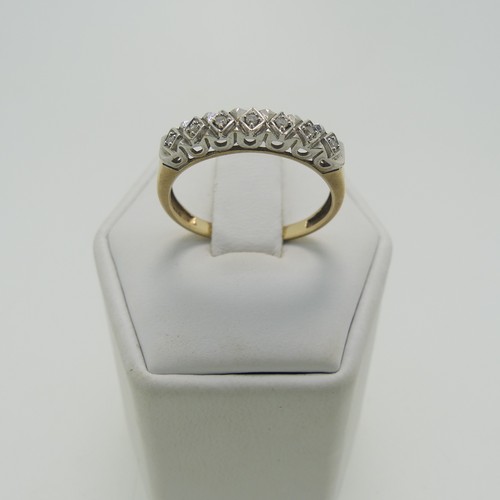 181 - A small diamond flowerhead cluster Ring, mounted in 9ct yellow and white gold, Size N, together with... 